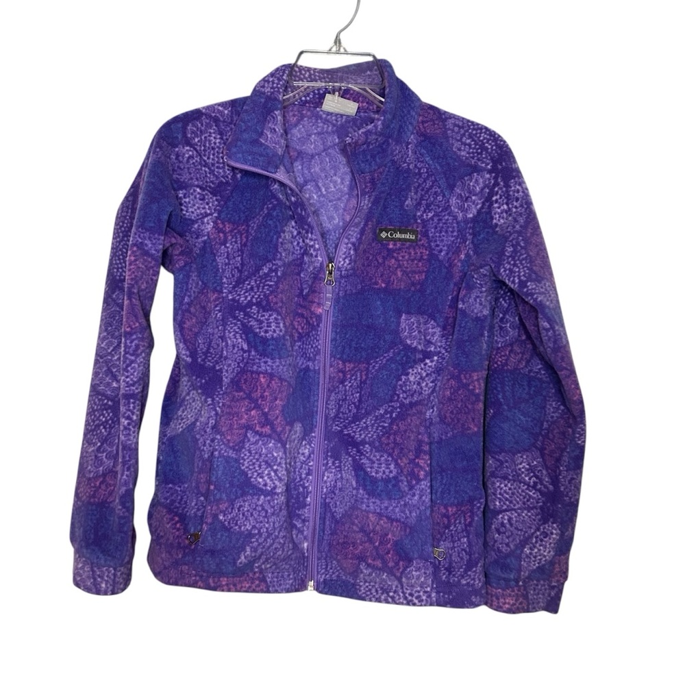 Columbia Girls Fleece Jacket Purple Zip Up Cozy Lightweight Size L